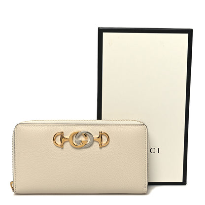 Gucci Grainy Calfskin Zumi Zip Around Wallet White 9 of 9