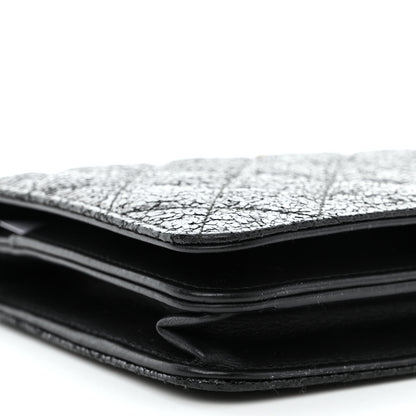 Chanel Crackled Patent Calfskin Quilted Pearl Wallet On Chain WOC Black 10 of 13
