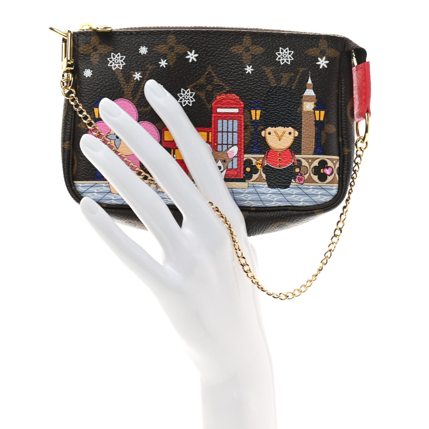 Monogram 2021 Christmas Animation London Mini Pochette Accessories Red