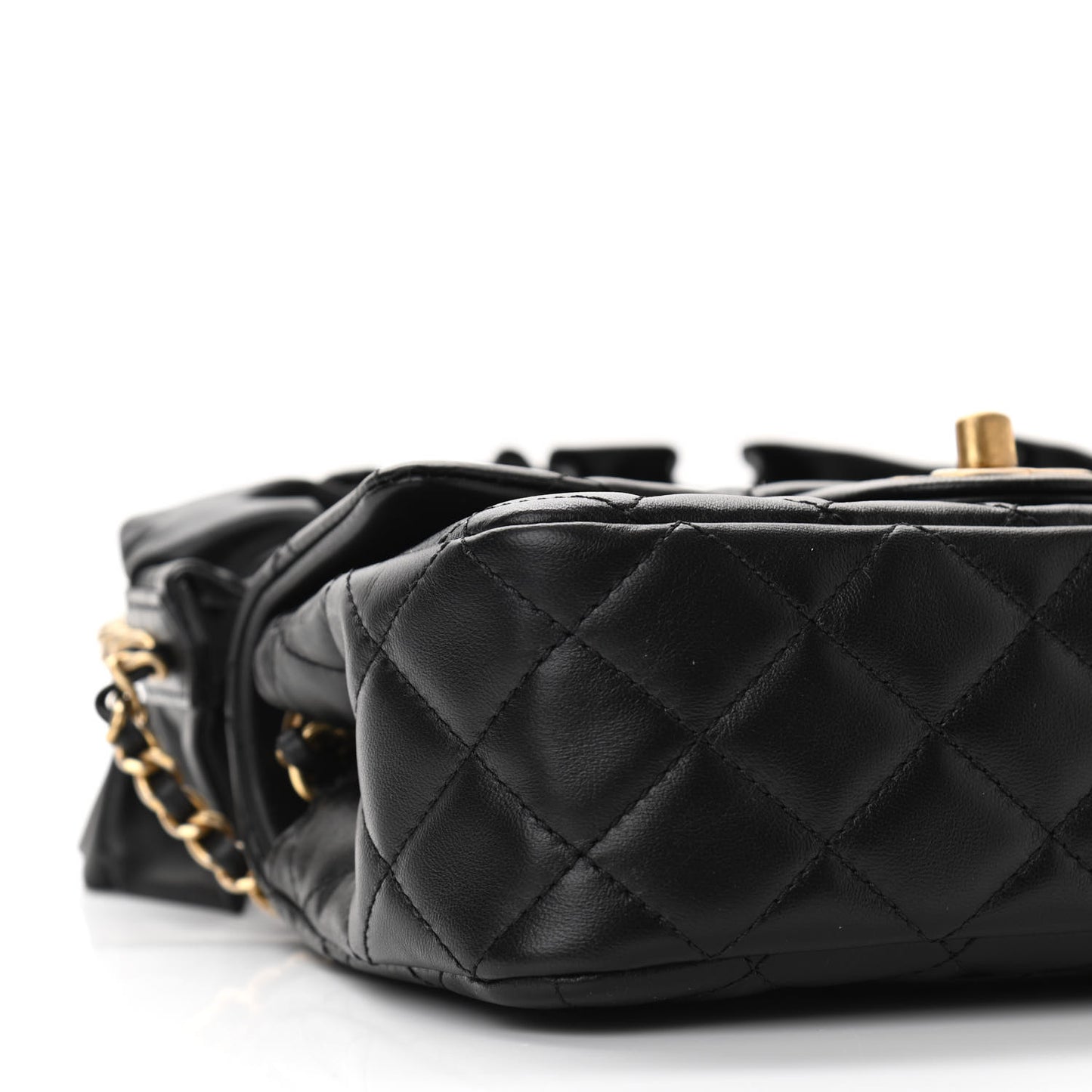 Lambskin Quilted Mini Romance Rectangular Flap Black