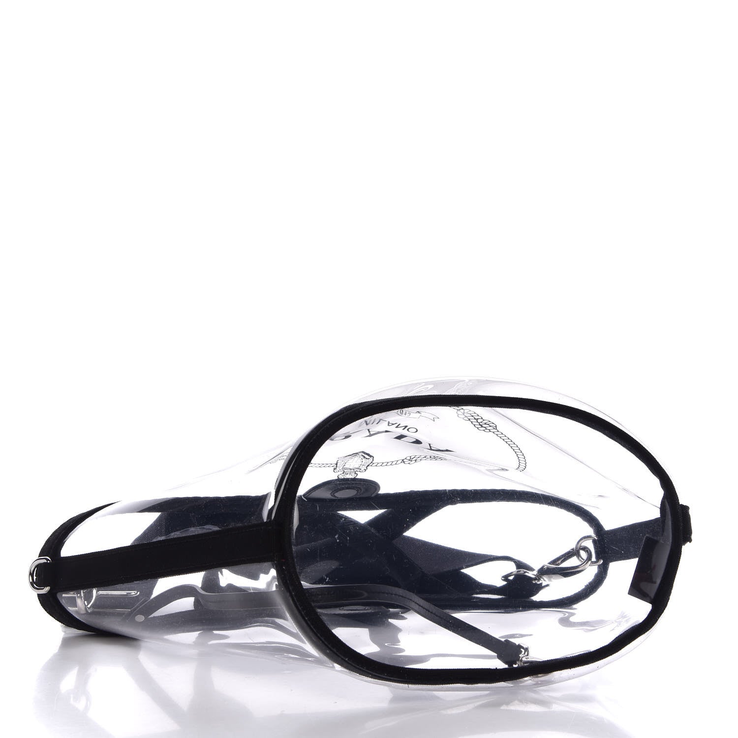 Prada Plexiglass Canapa Small Shopper Tote Black 5 of 7