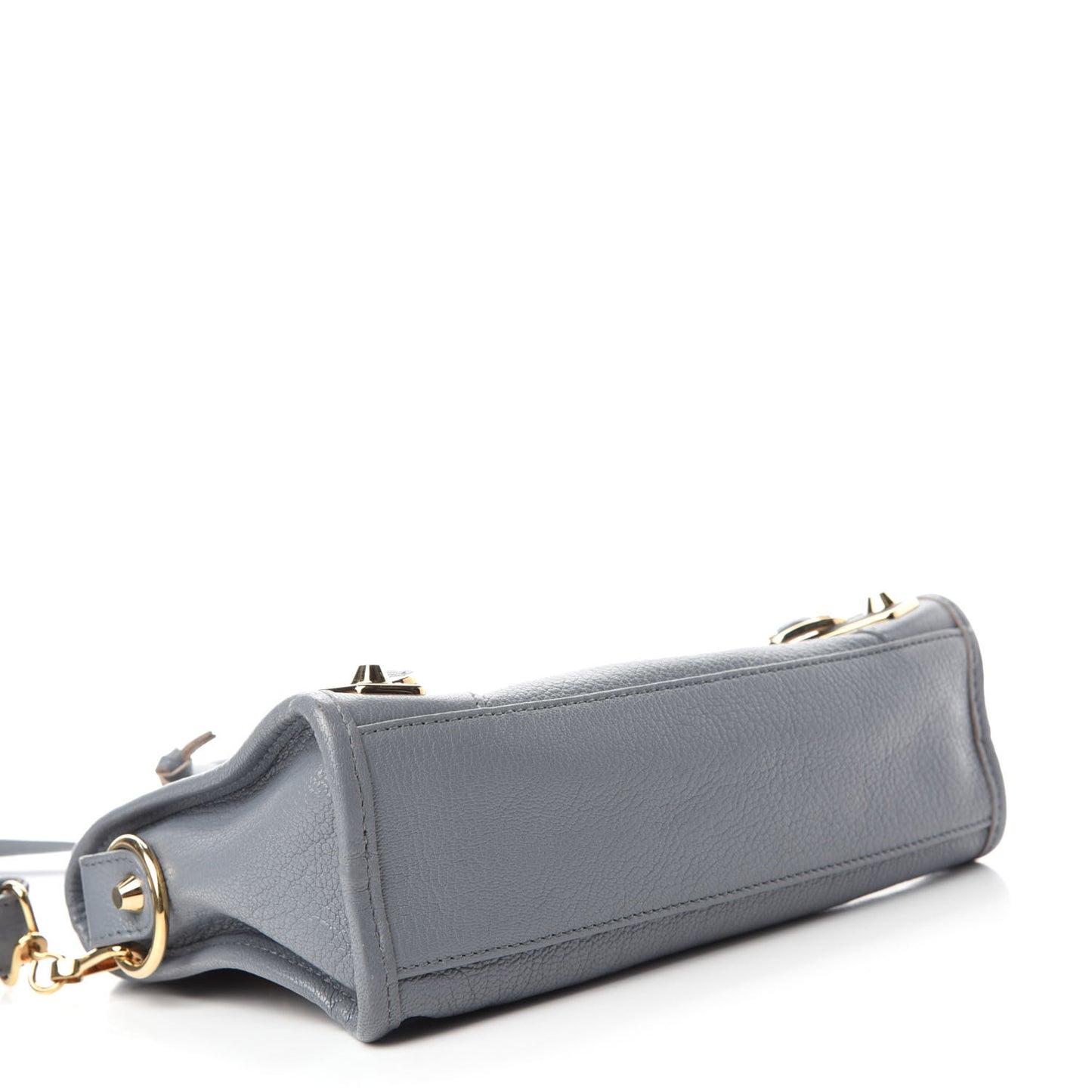 Chevre Gold Metallic Edge Hardware Mini City Bleu Acier