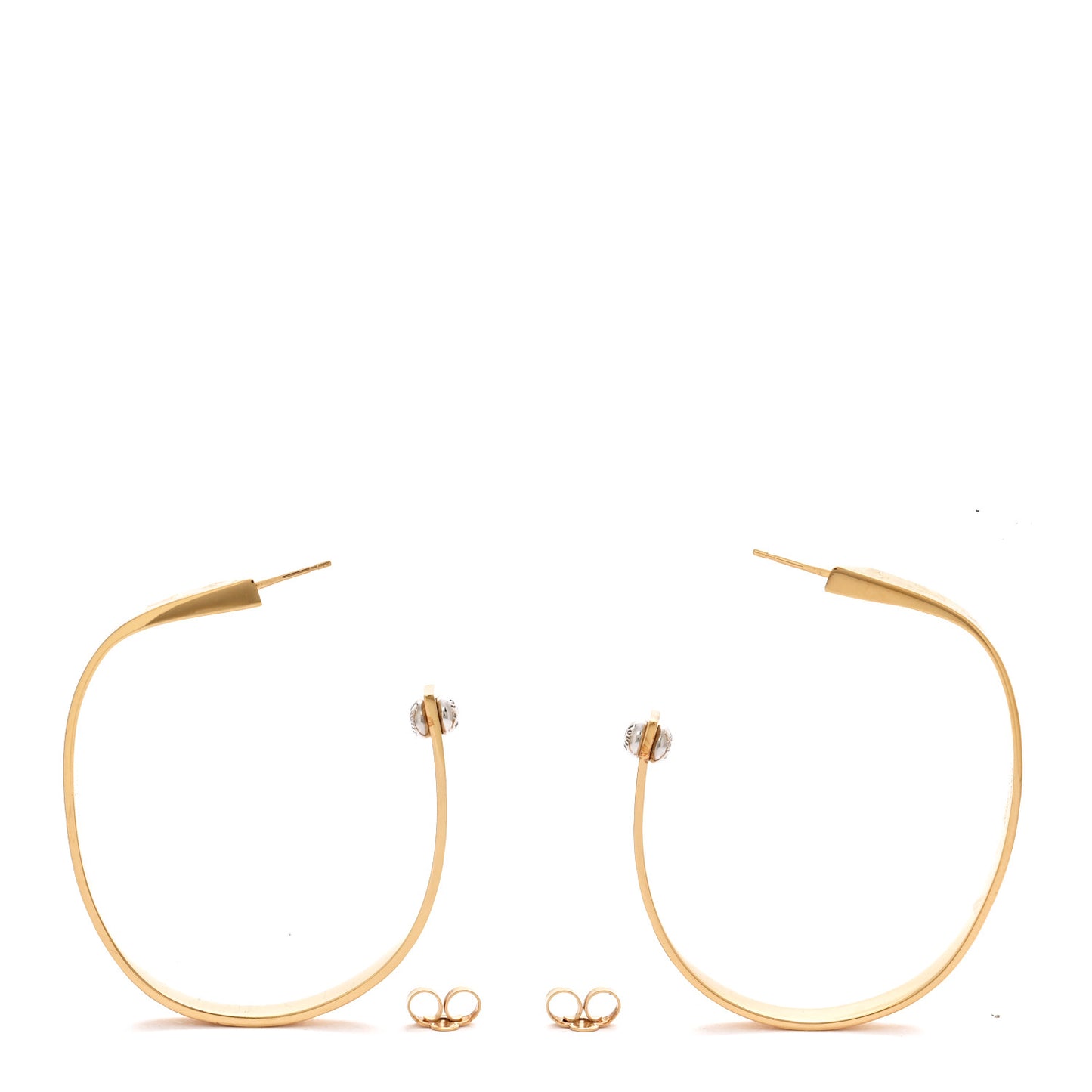 Metal Nanogram Hoop Earrings Gold