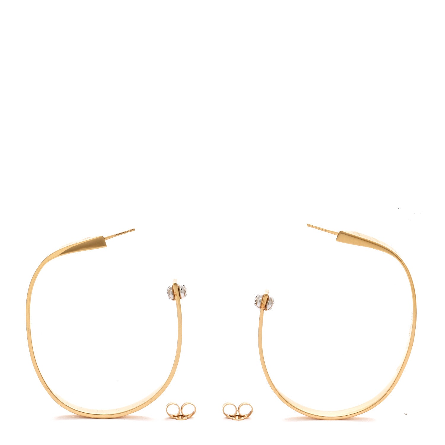 Louis Vuitton Metal Nanogram Hoop Earrings Gold 3 of 6