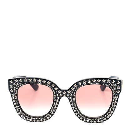 Gucci Acetate Stars Cat Eye Sunglasses GG0116S Black 2 of 8