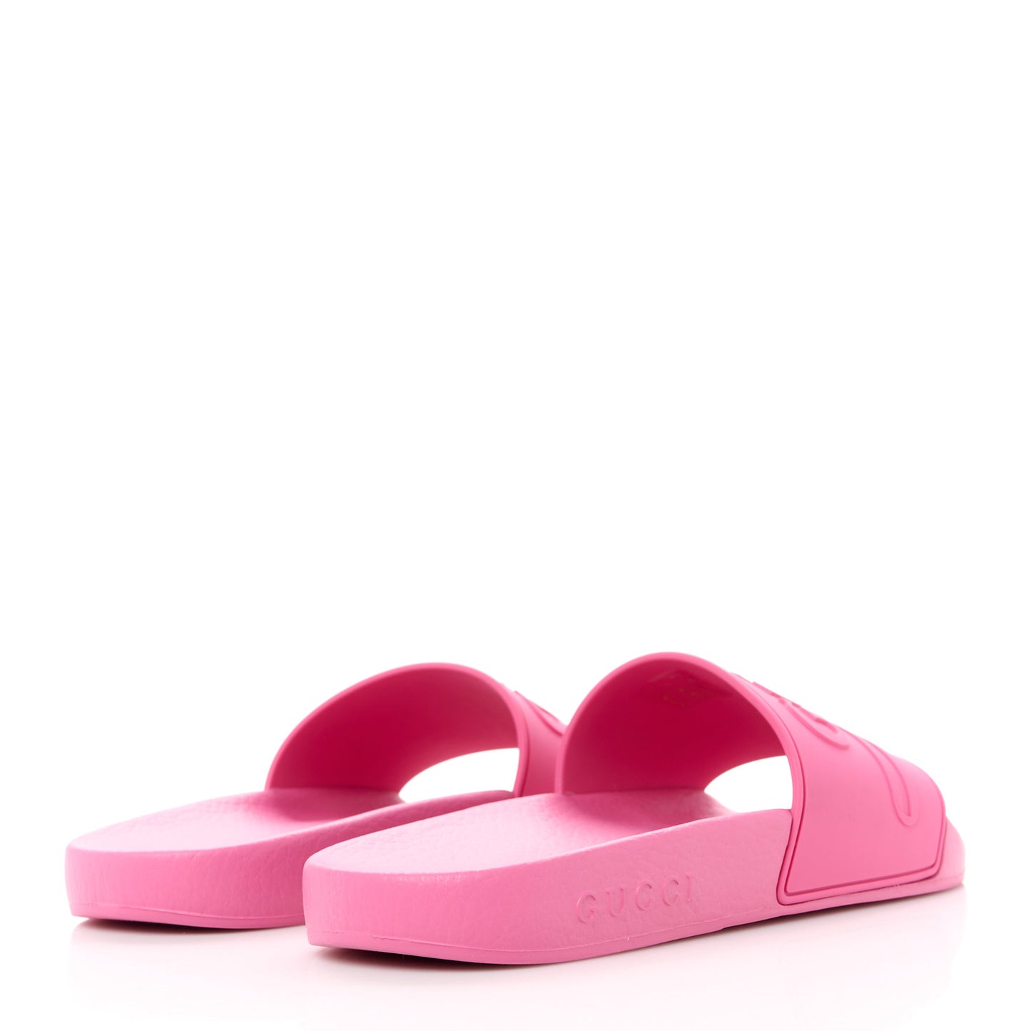 Rubber Womens Logo Slide Sandals 36 Fuchsia