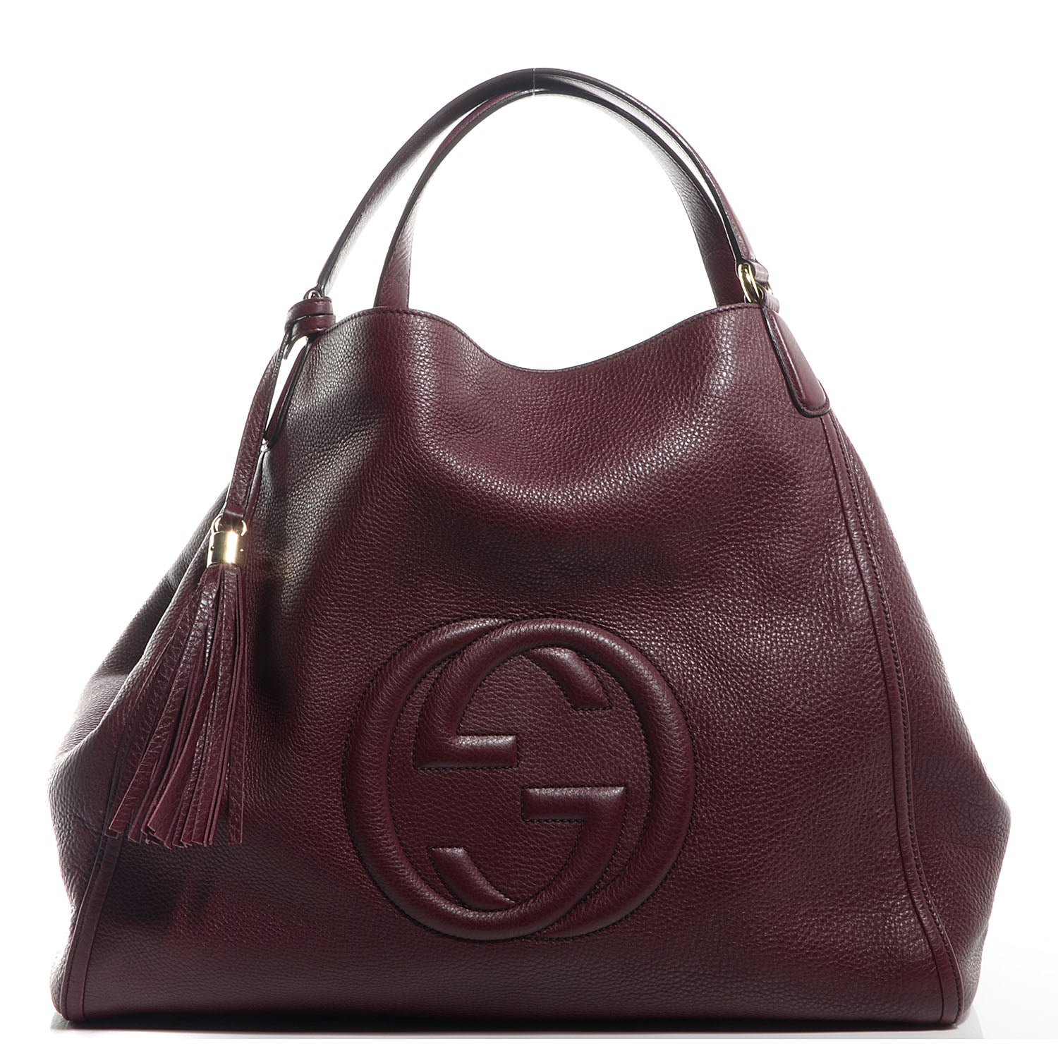 Gucci Pebbled Calfskin Large Soho Shoulder Bag Bordeaux 1 of 6