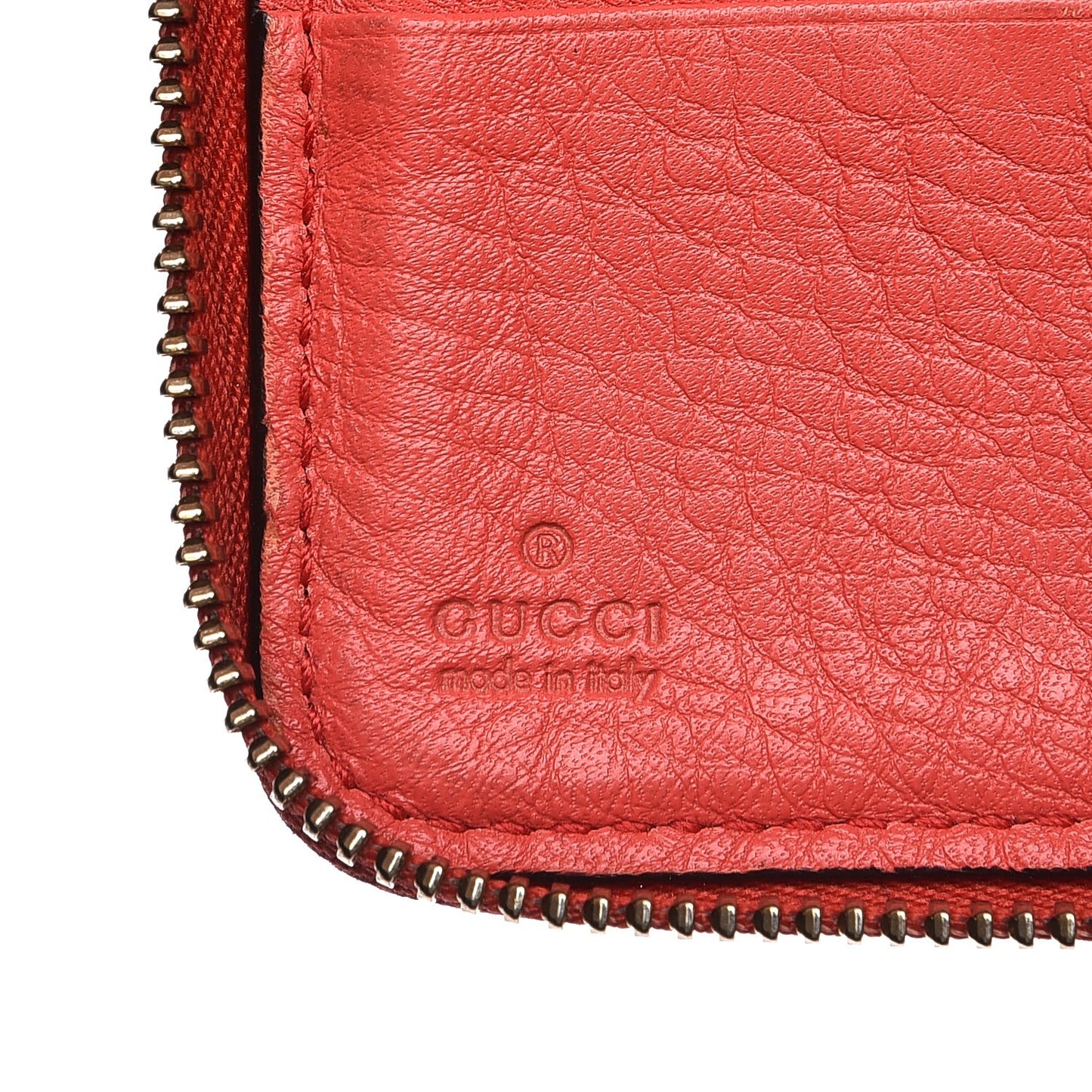 Pebbled Calfskin Soho Zip Around Wallet Coral