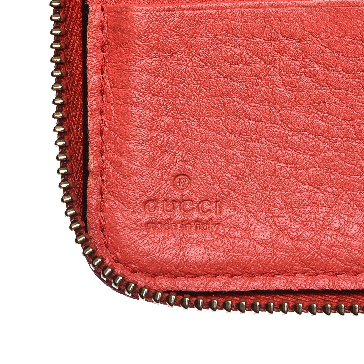 Gucci Pebbled Calfskin Soho Zip Around Wallet Coral 7 of 12