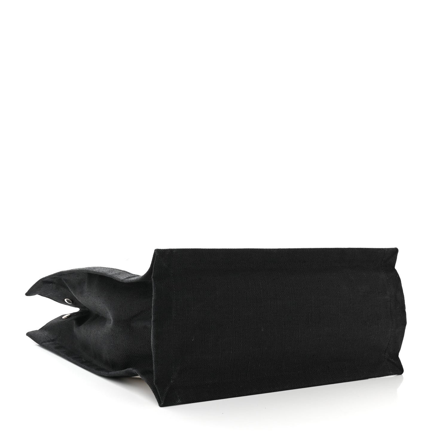 Linen Calfskin Rive Gauche North South Tote White Black