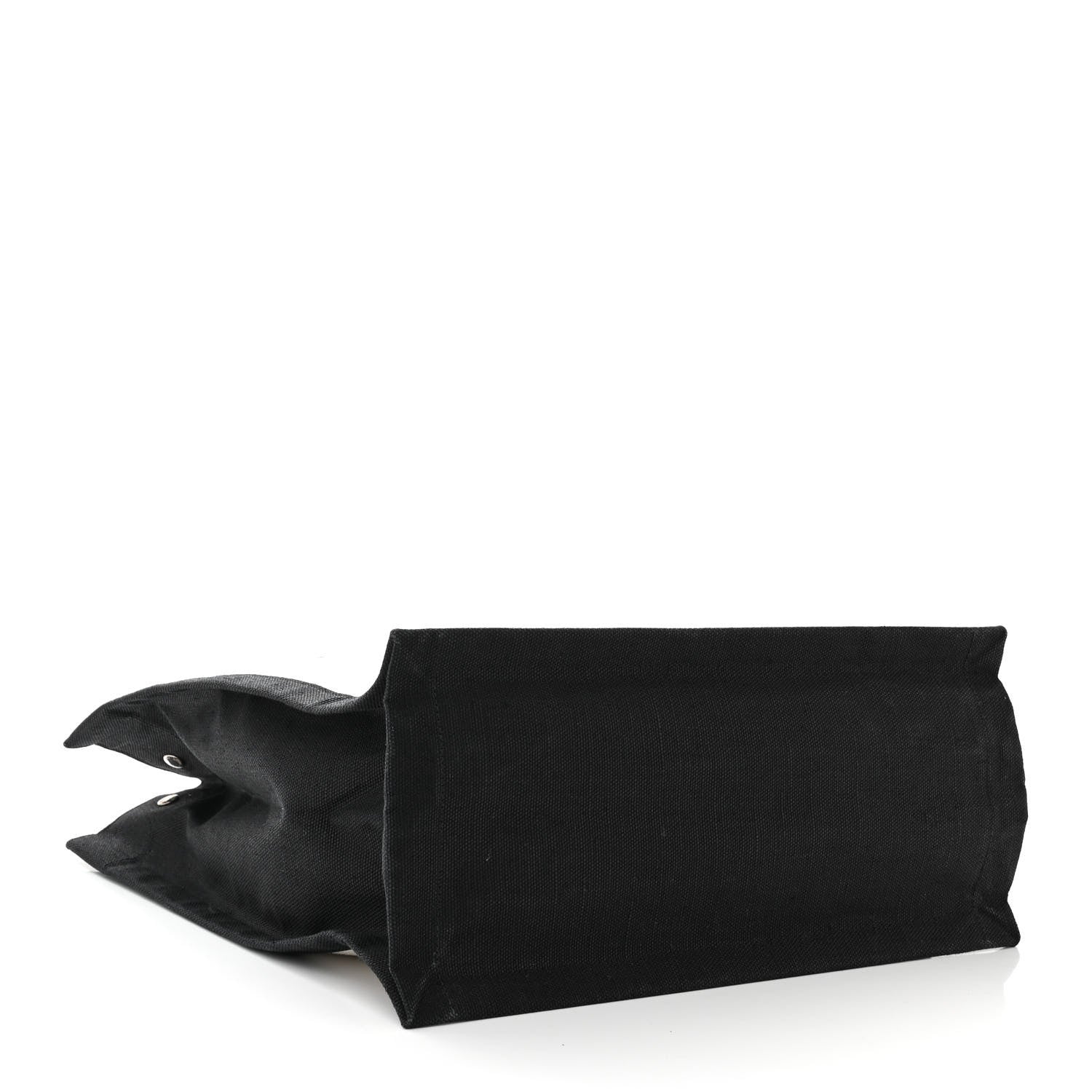 Saint Laurent Linen Calfskin Rive Gauche North South Tote White Black 4 of 10