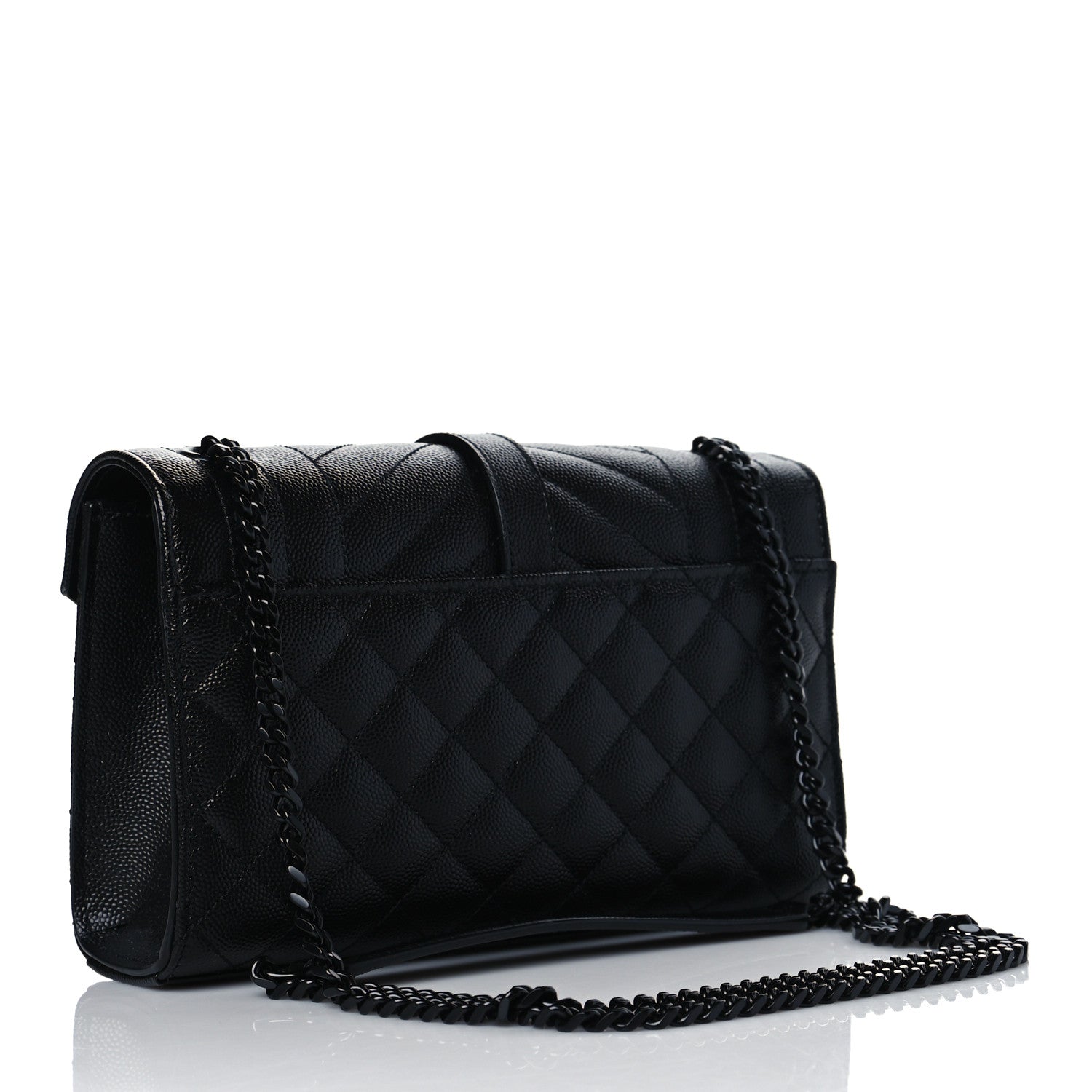 Saint Laurent Grain De Poudre Textured Mixed Matelasse Triquilt Small Monogram Satchel Black 2 of 8