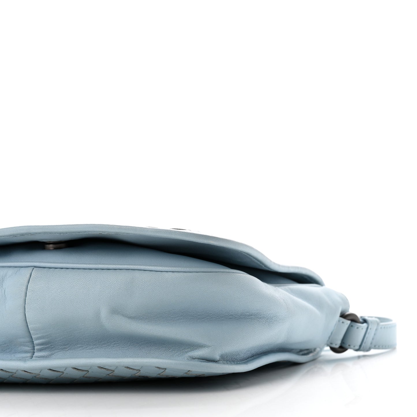 Nappa Intrecciato Flap Crossbody Light Blue