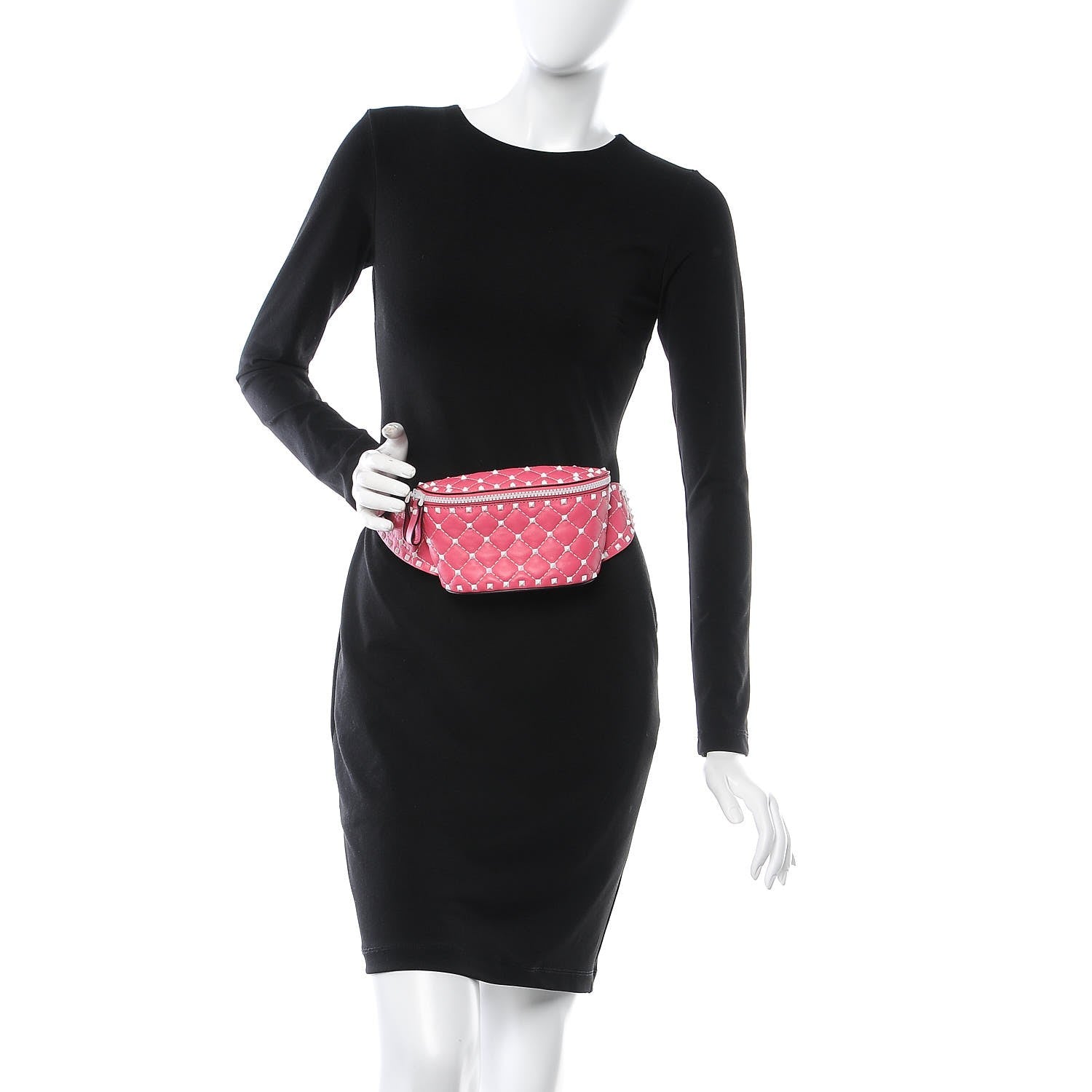 Valentino Garavani Lambskin Free Rockstud Spike Belt Bag Shadow Pink 2 of 8
