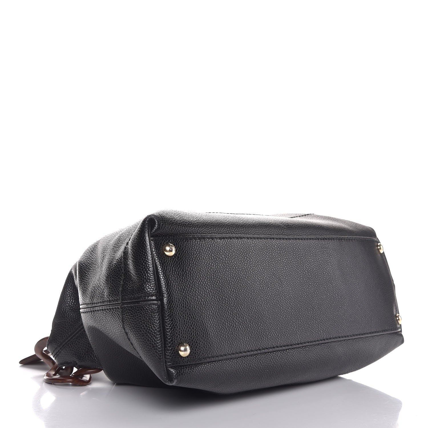 Chanel Caviar CC Wood Chain Hobo Black 4 of 11