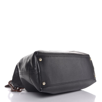 Chanel Caviar CC Wood Chain Hobo Black 4 of 11