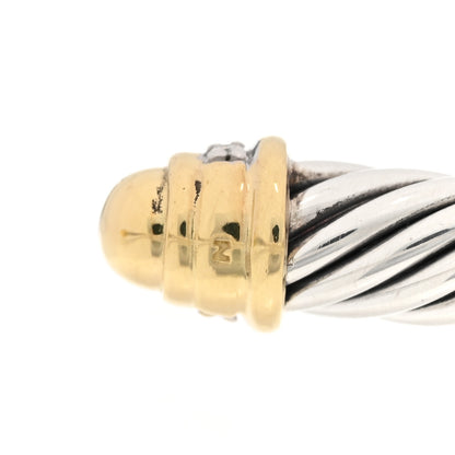David Yurman Sterling Silver 18K Yellow Gold Diamond 5mm Dome Cable Classics Bracelet 4 of 4