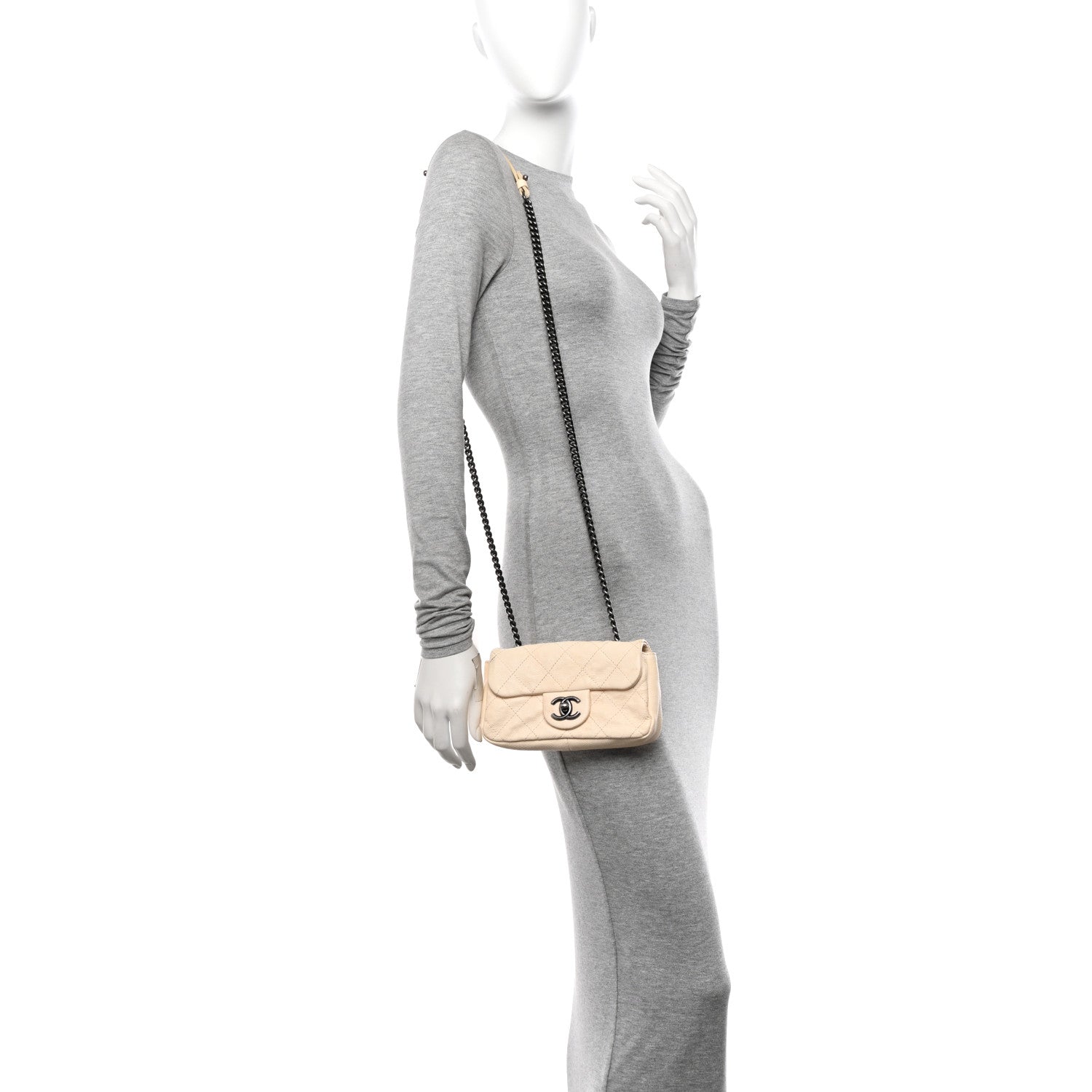 Chanel Caviar Quilted Mini Simply CC Flap White 2 of 19