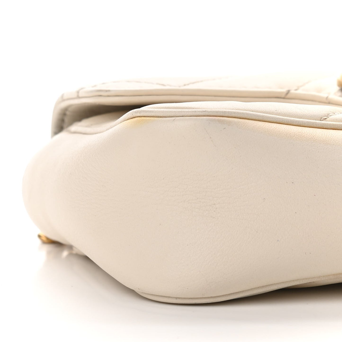 Calfskin Matelasse Super Mini GG Marmont Shoulder Bag White