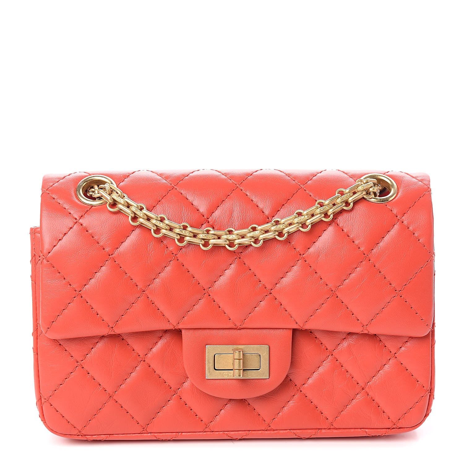 Chanel Aged Calfskin Quilted 2.55 Reissue Mini Flap Red 1 of 11