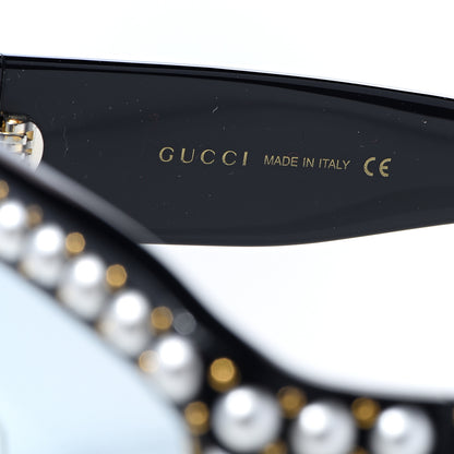 Gucci Acetate Pearl Rectangular Frame Sunglasses GG0234S Black 6 of 8