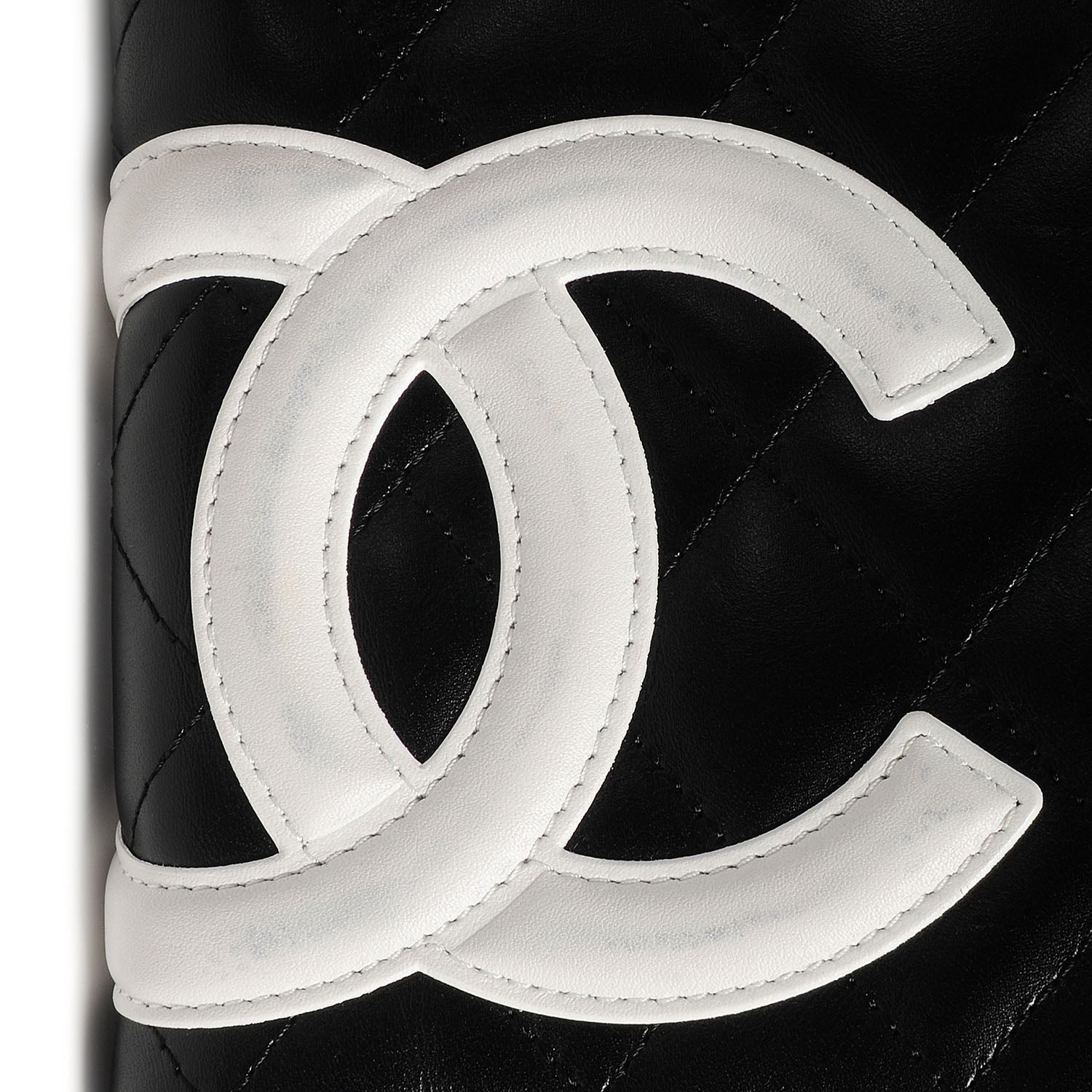 Chanel Calfskin Cambon Zip Around Organizer Wallet Black White 5 of 9