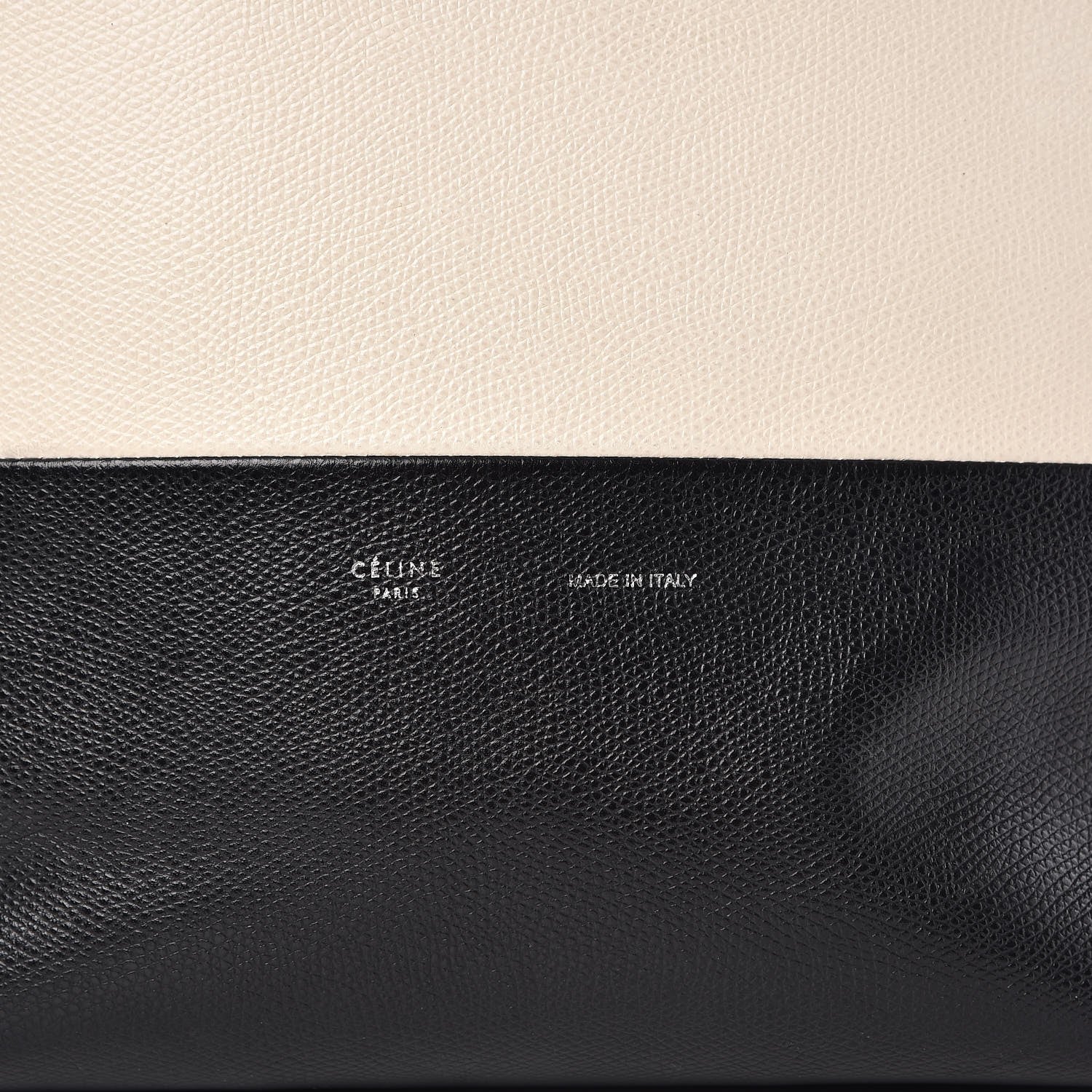 Celine Grained Calfskin Small Vertical Bi-Cabas Cream Black 8 of 15