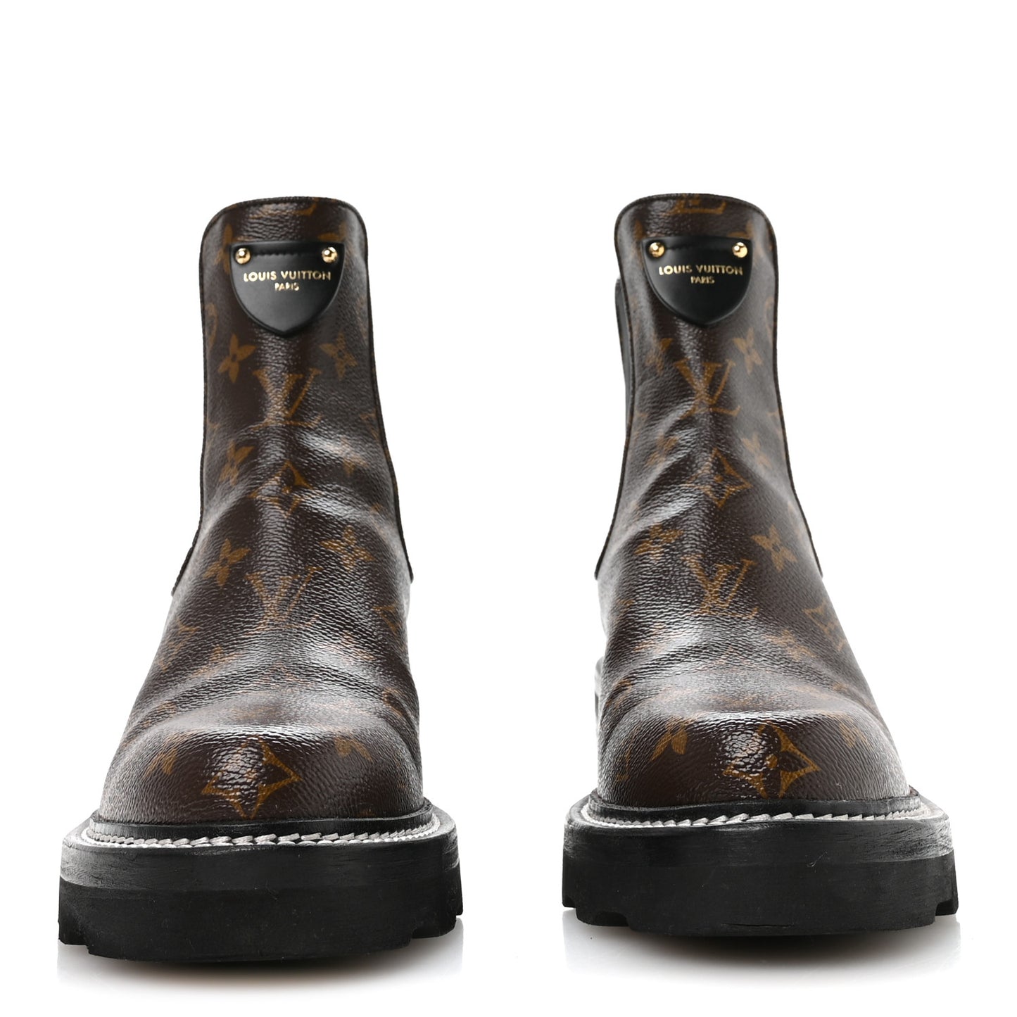 Patent Monogram LV Beaubourg Ankle Boots 41 Black