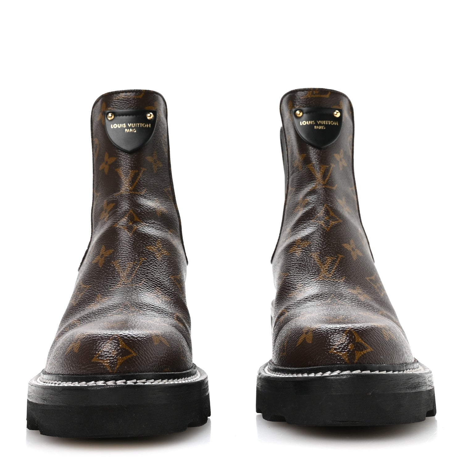Louis Vuitton Patent Monogram LV Beaubourg Ankle Boots 41 Black 3 of 8