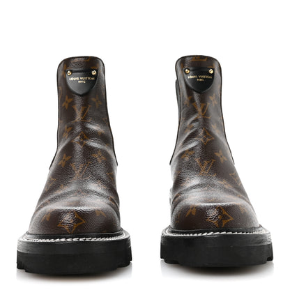 Louis Vuitton Patent Monogram LV Beaubourg Ankle Boots 41 Black 3 of 8