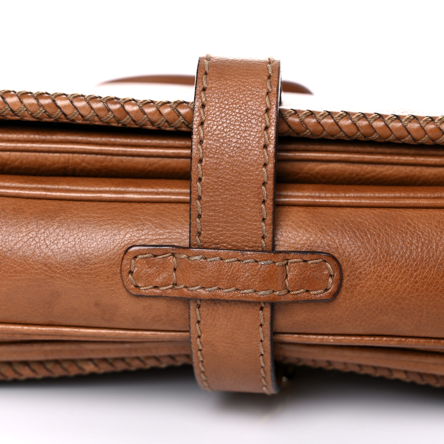 Grained Calfskin Medium Marrakech Flap Messenger Bag Brown