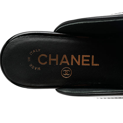 Chanel Lambskin CC Mules 35.5 Black 8 of 12