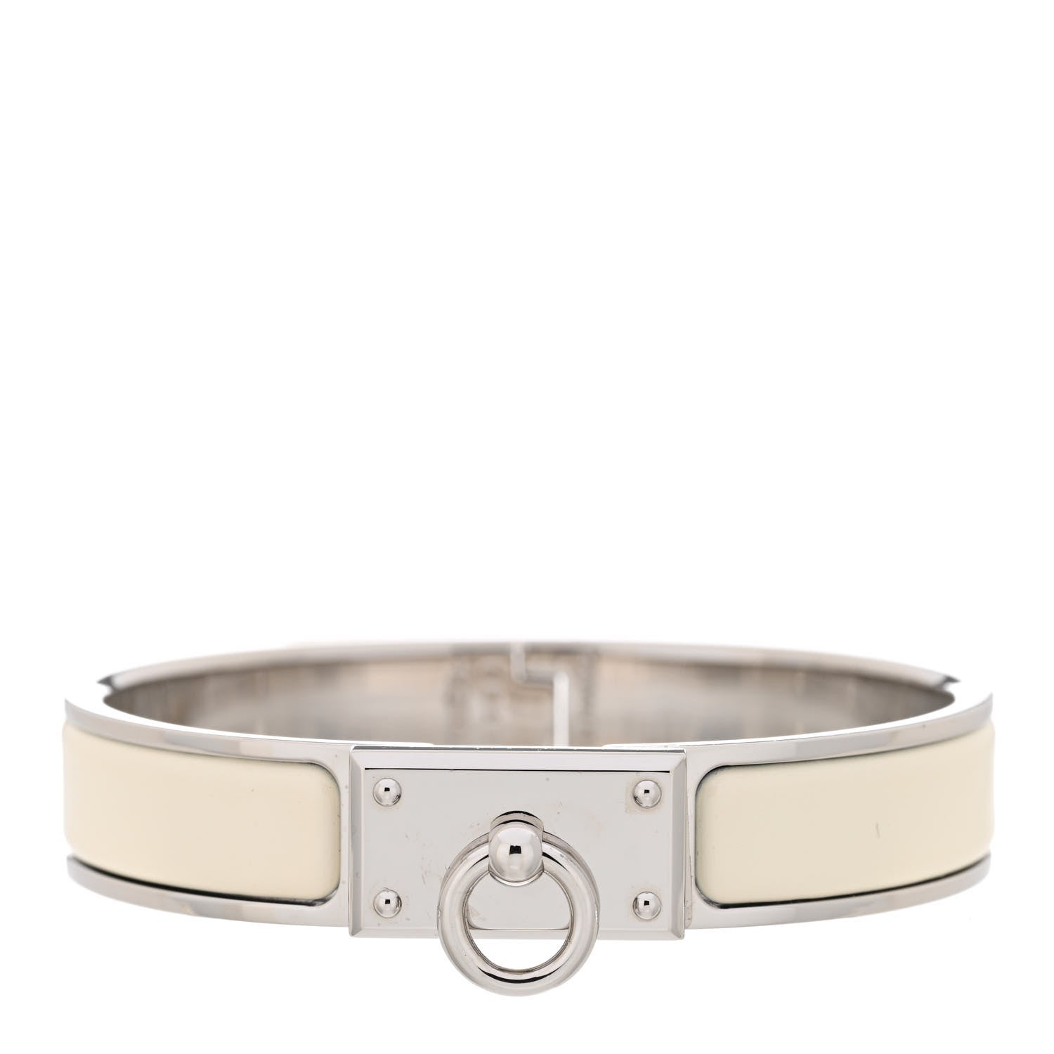 Hermes Enamel Clic Anneau Bracelet PM Craie 1 of 5
