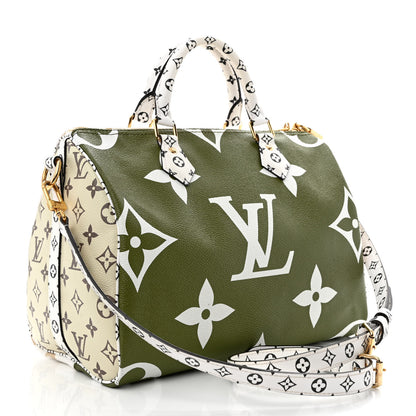 Louis Vuitton Monogram Giant Speedy Bandouliere 30 Kaki Beige 3 of 10