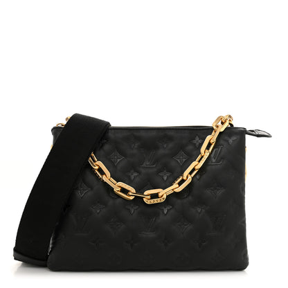 Louis Vuitton Lambskin Embossed Monogram Coussin PM Black 1 of 10