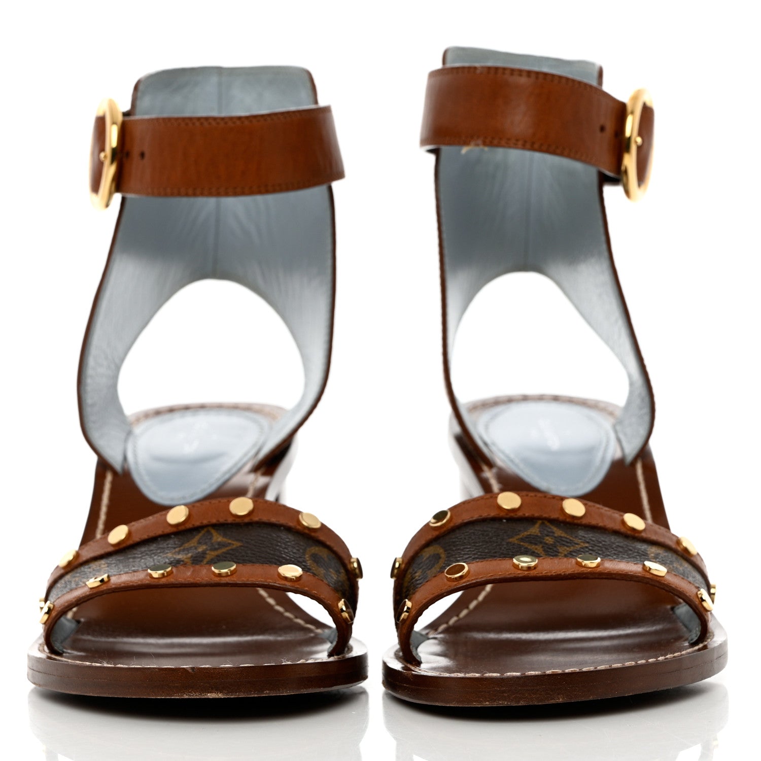 Louis Vuitton Calfskin Monogram Passenger Sandals 40 Cognac 2 of 14