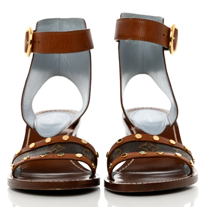 Louis Vuitton Calfskin Monogram Passenger Sandals 40 Cognac 2 of 14