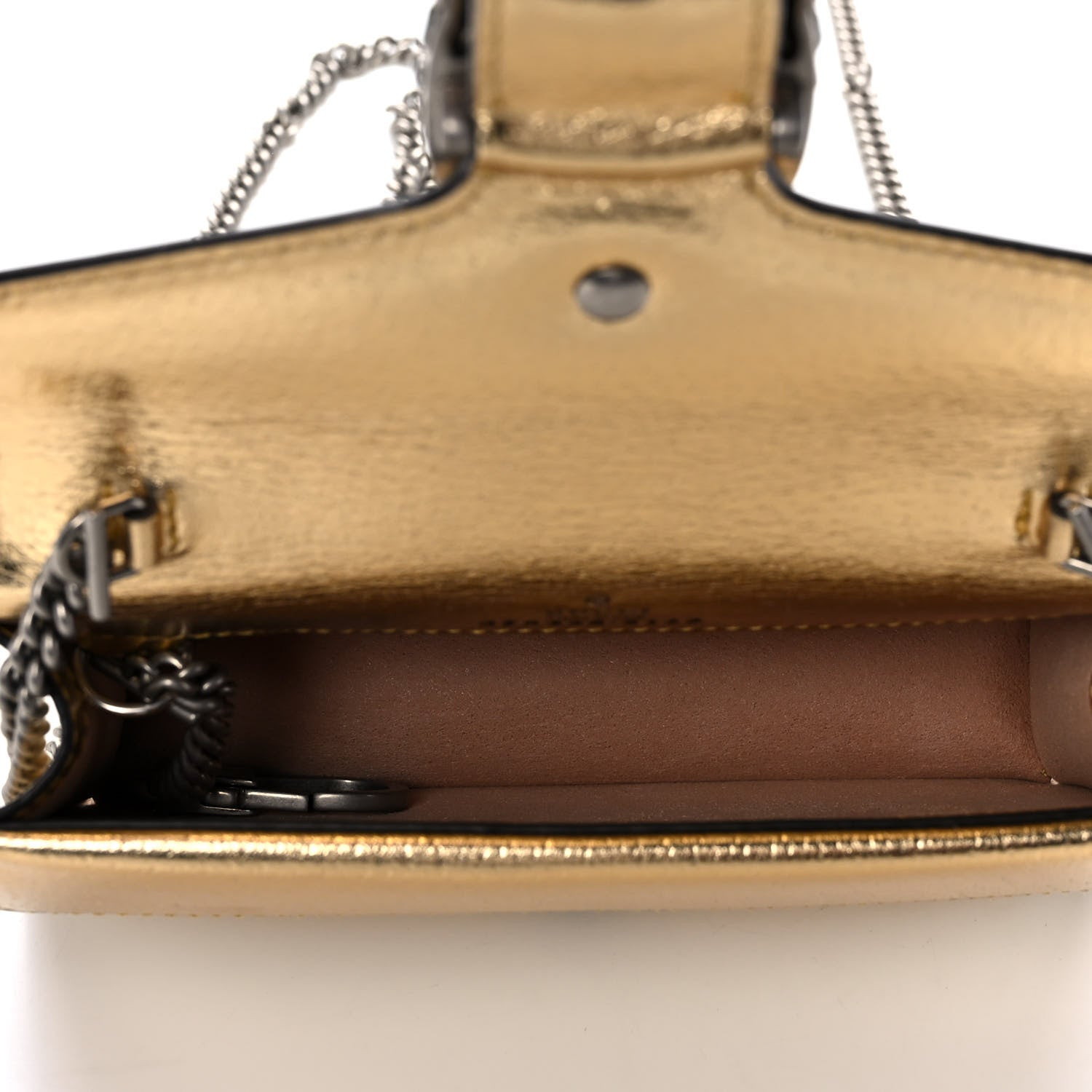 Gucci Metallic Calfskin Super Mini Dionysus Shoulder Bag Gold 5 of 9