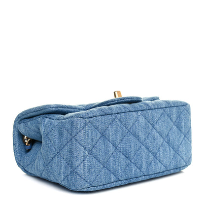 Chanel Denim Quilted Mini Pearl Crush Flap Blue 4 of 14