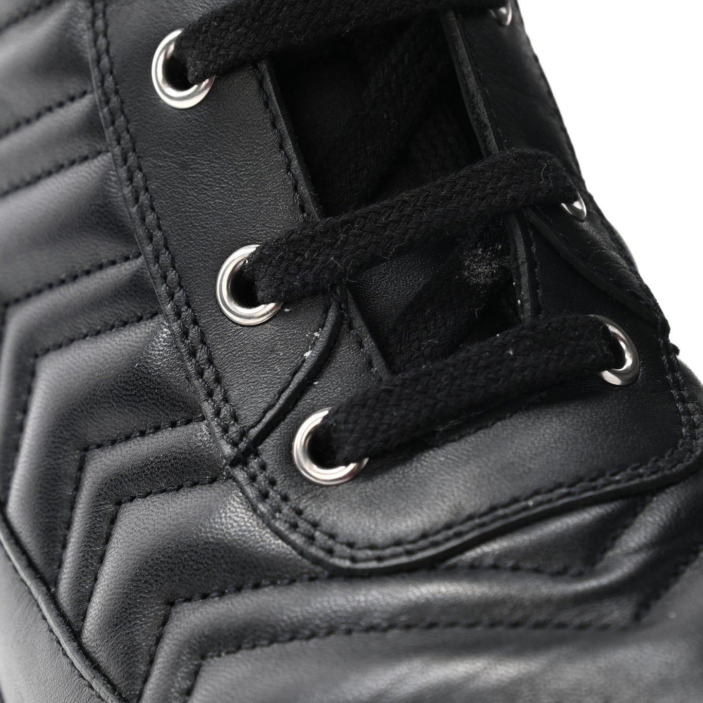 Nappa Frances GG Matelasse Platform Combat Boots 40 Black