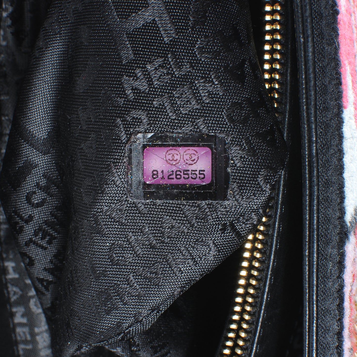 Needlepoint Precious Symbols Shoulder Bag Black