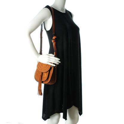 Chloe Suede Calfskin Braided Mini Hudson Shoulder Bag Caramel 2 of 7