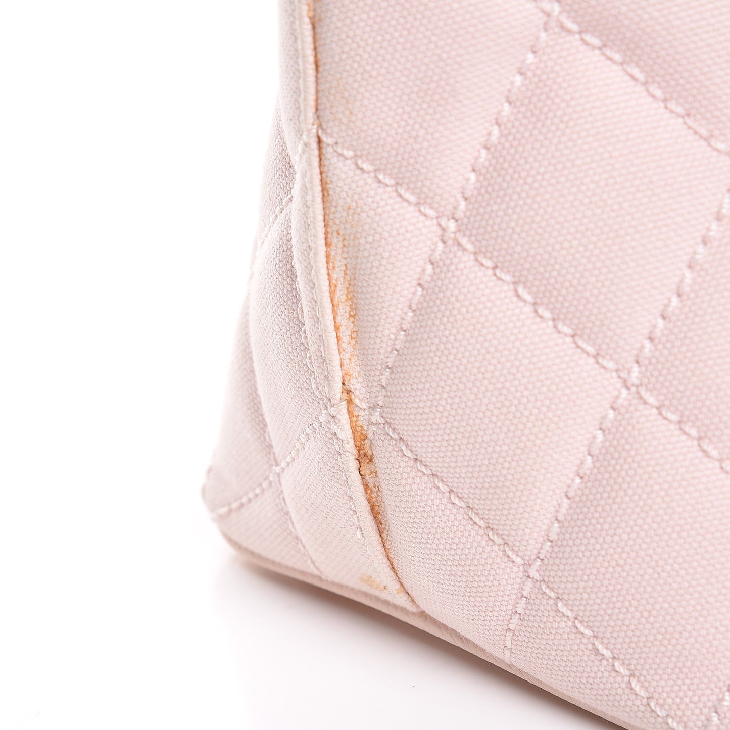 Canvas Caviar Tassel Tote Light Pink