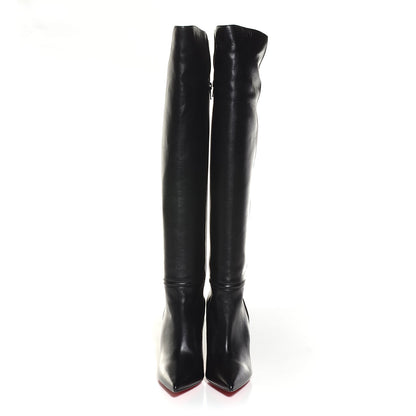 Christian Louboutin Nappa Armurabotta 100 Over The Knee Boots 37.5 Black 2 of 7