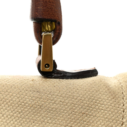 Christian Dior Canvas Calfskin Saddle Bowler Natural Brown 14 of 17