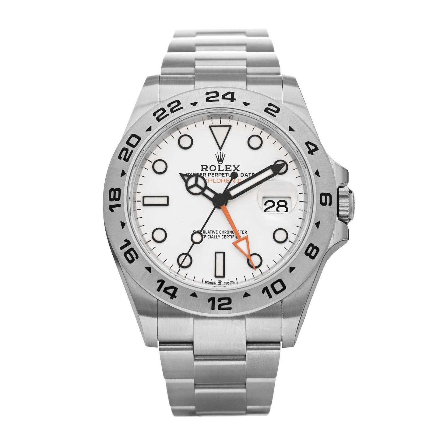 Stainless Steel 42mm Oyster Perpetual Date Explorer II Watch White 226570