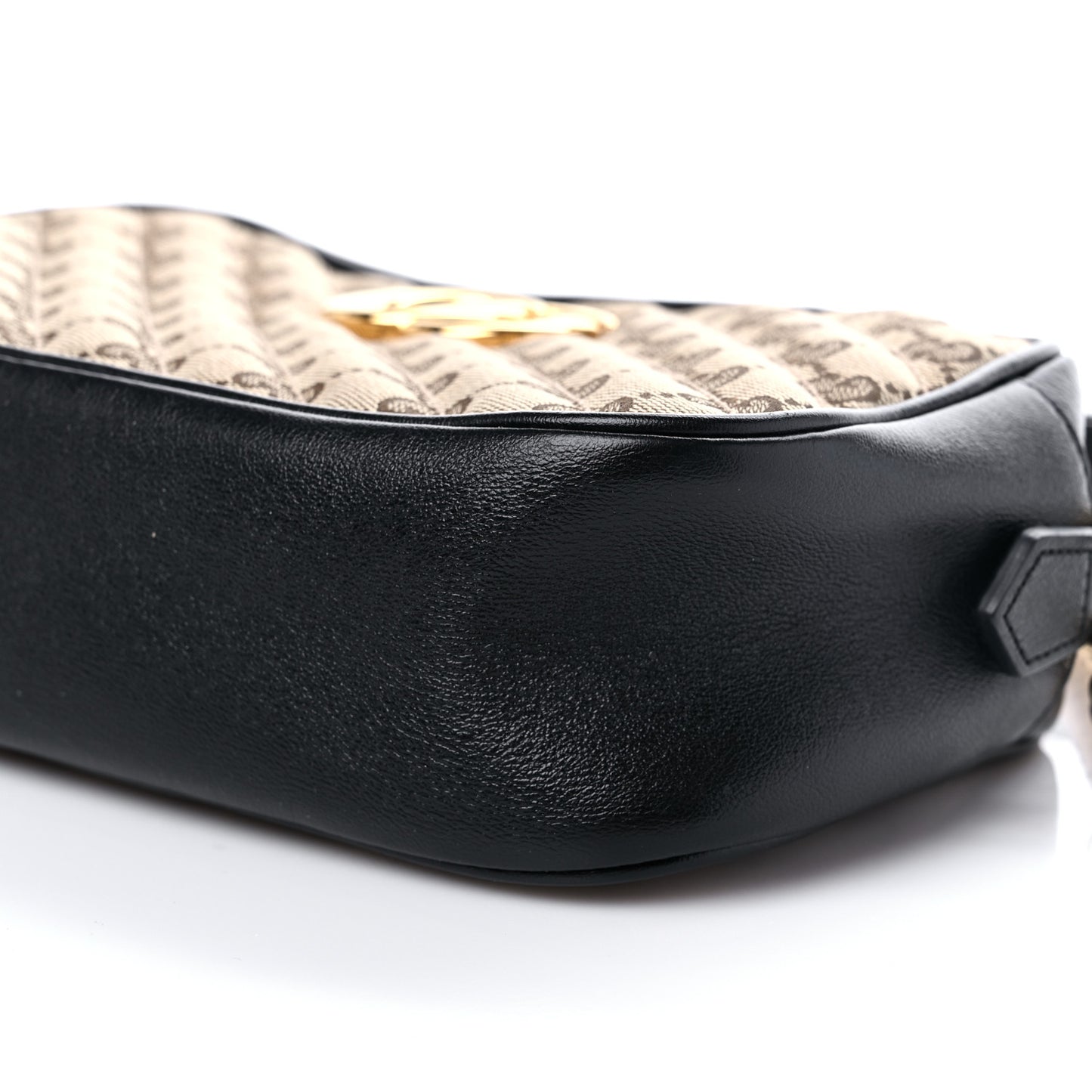 Monogram Matelasse Diagonal Small GG Marmont Chain Shoulder Bag Beige Black