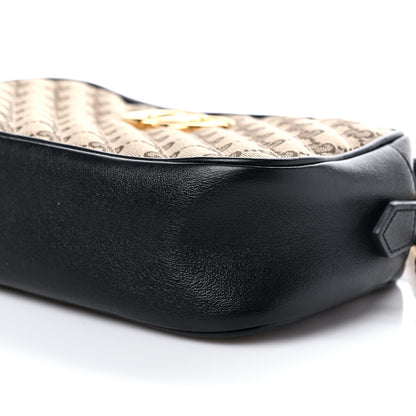 Gucci Monogram Matelasse Diagonal Small GG Marmont Chain Shoulder Bag Beige Black 10 of 12