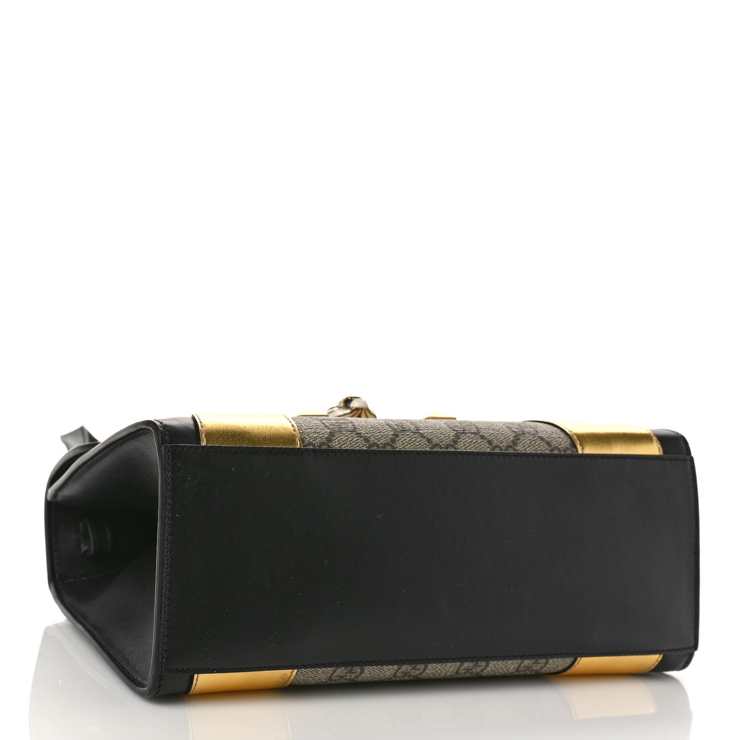 GG Supreme Monogram Small Osiride Top Handle Bag Black Gold