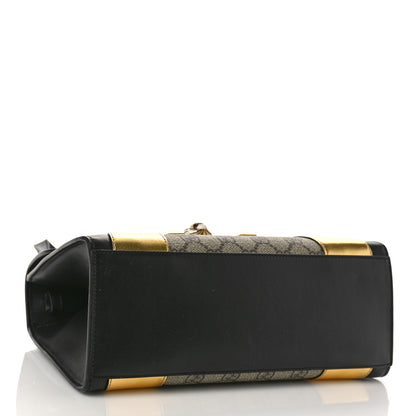 Gucci GG Supreme Monogram Small Osiride Top Handle Bag Black Gold 4 of 9
